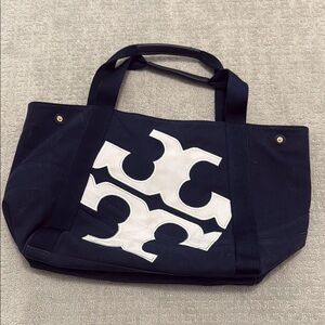 Tory Burch Navy Canvas Tote Bag